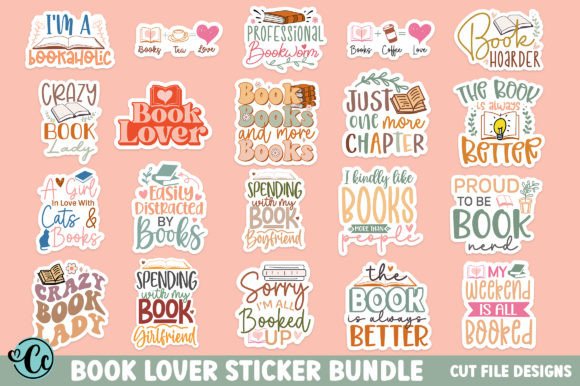 Download Book Lover Printable Sticker Bundle - Printable Collection