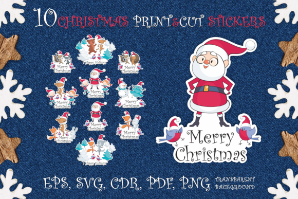 Download Merry Christmas. Print and Cut Stickers - Print and cut stickers Collection
