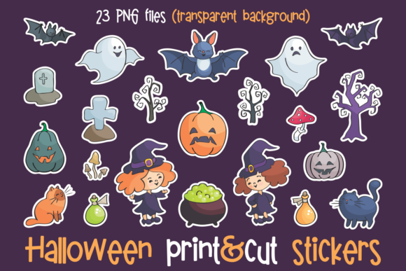 Download Halloween Print and Cut Stickers Set. - Print and cut stickers Collection