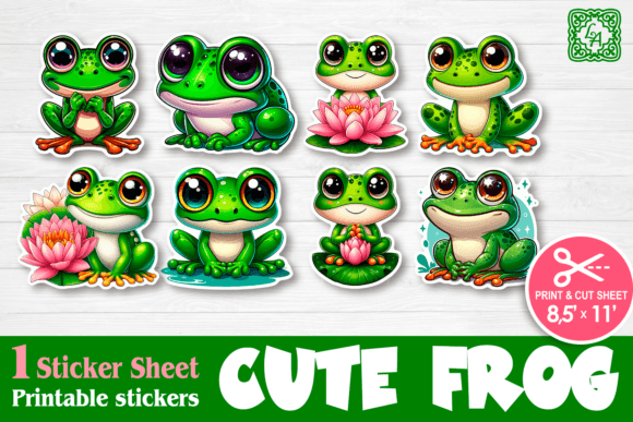 Download Cute Frog. Print &amp; Cut Stickers - Premium Resources