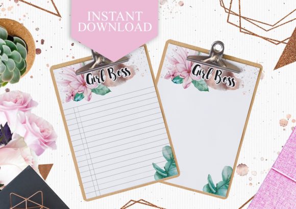 Download Girl Boss Printable Lined Note Pad Sheet - Printable Collection
