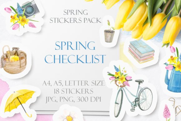 Download Spring Printable Digital Stickers Pack - Printable Collection