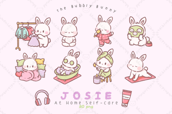 Download Kawaii Bunny Self Care Clip Art - Self care Collection