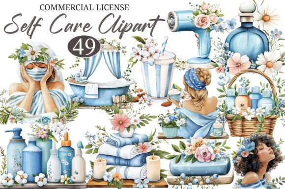 Download Watercolor Self Care Clipart Bundle - Self care Collection