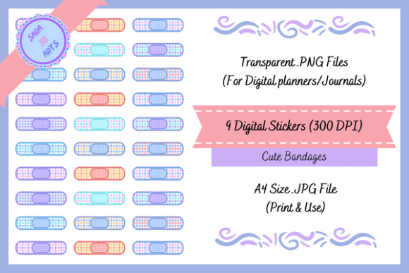 Download Cute Bandage Printable Digital Stickers - Printable Collection