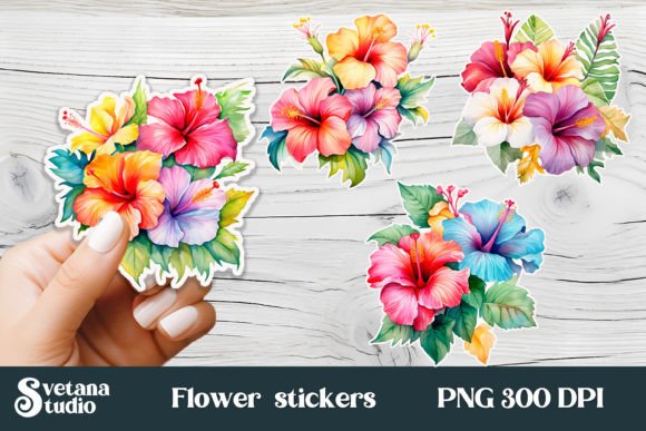 Download Hibiscus Flower Stickers Printable - Printable Collection