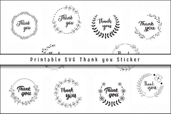Download Printable SVG Thank You Sticker Set - Printable Collection