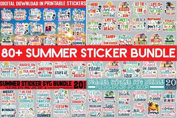 Download Mega Summer Sticker SVG Bundle - Premium Resources